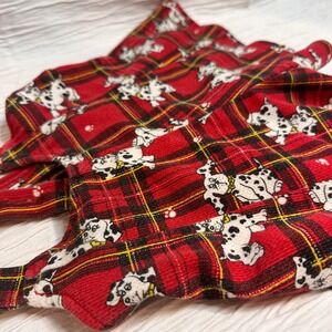 Dalmatian Printed‎ Shortalls Red Plaid 100% Cotton 3T Unbranded